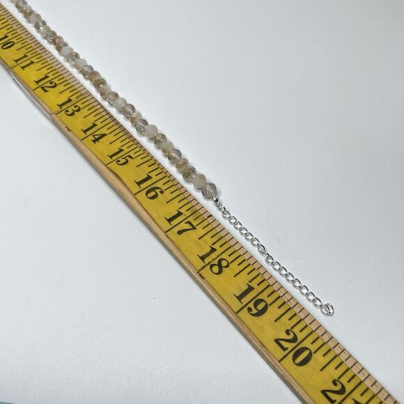 Stunning Cream Beige Glass Rondel Beaded Knotted Necklace Boho Fashion Statement - Picture 7 of 7